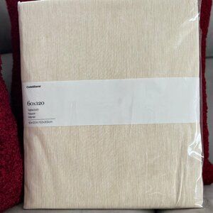 NWT Crate & Barrel Linden Tablecloth in Ecru 60" x 120"